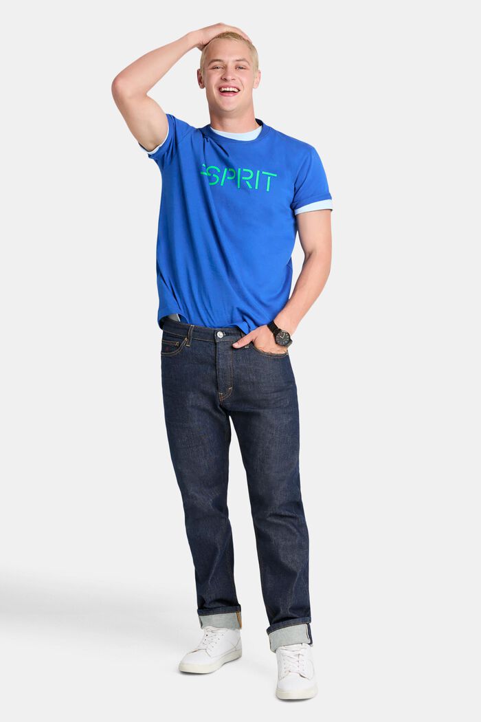 Logollinen unisex-t-paita puuvillajerseytä, BRIGHT BLUE, detail image number 4