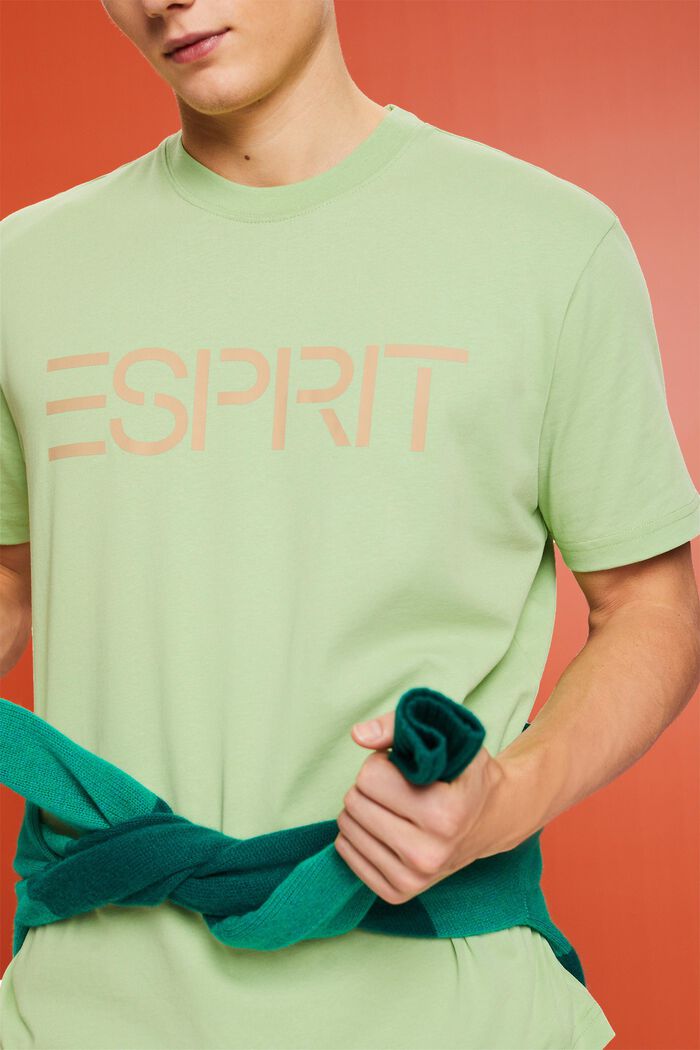 Logollinen unisex-t-paita puuvillajerseytä, LIGHT GREEN, detail image number 3