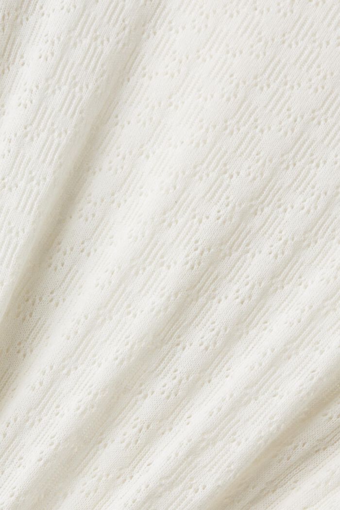 Lyhythihainen pointelle-paita, OFF WHITE, detail image number 5