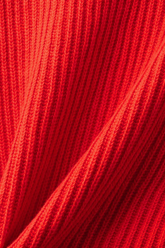Vetoketjullinen ribbineuletakki, RED, detail image number 5