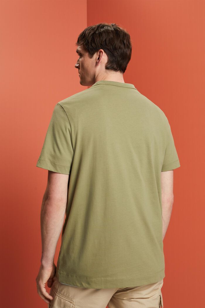 Jersey-t-paita 100 % puuvillaa, rinnan kohdalla painatus, LIGHT KHAKI, detail image number 3