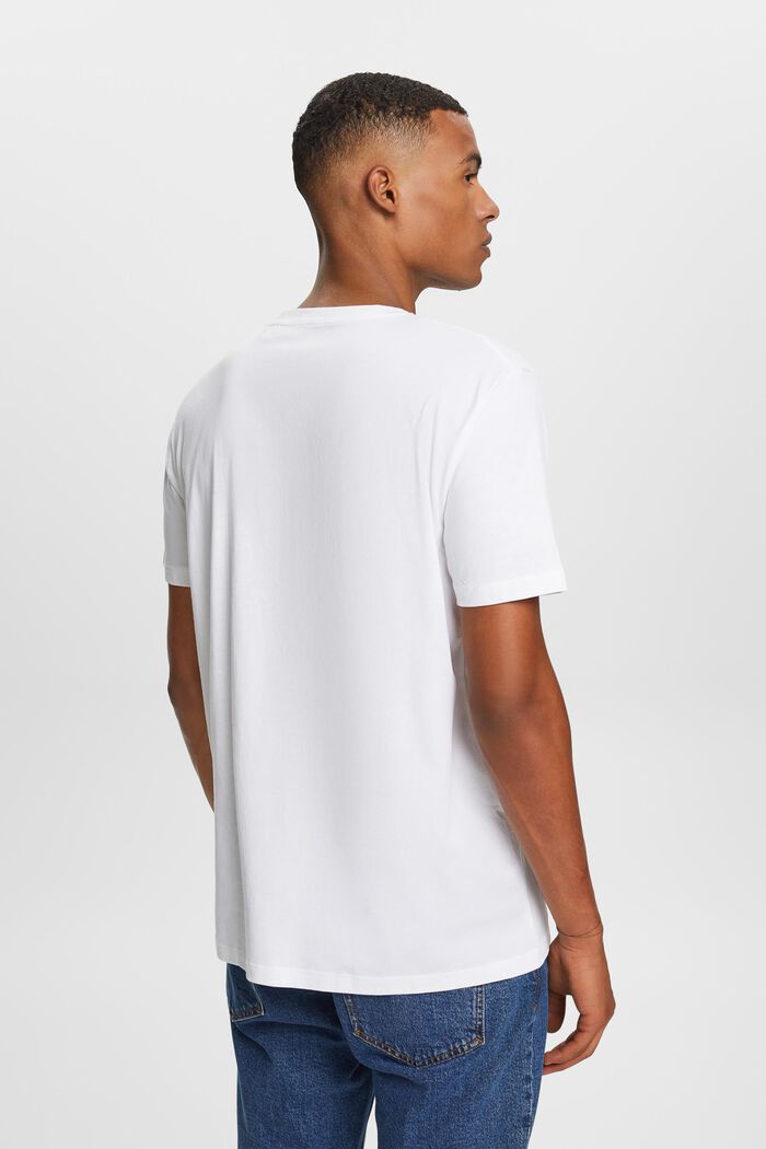 Logokuvioitu jersey-T-paita, 100 % puuvillaa, WHITE, detail image number 3