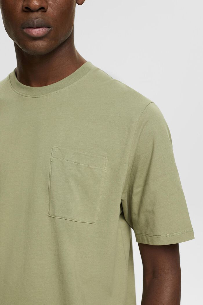 Jersey-T-paita, 100 % puuvillaa, LIGHT KHAKI, detail image number 2