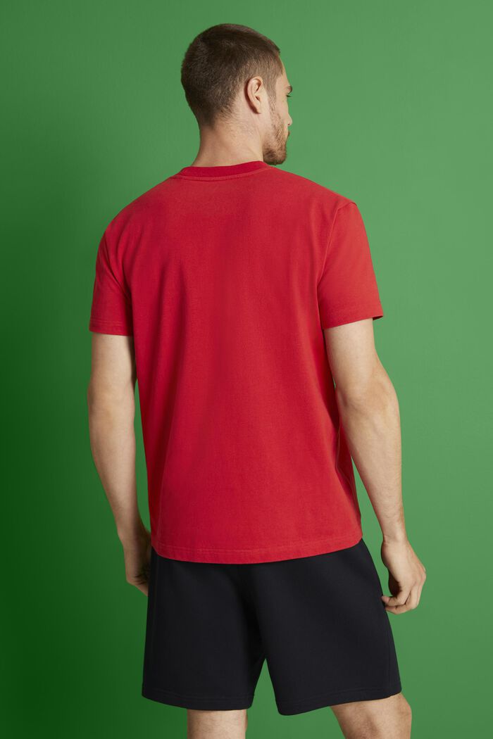 Logollinen unisex-t-paita puuvillajerseytä, RED, detail image number 3