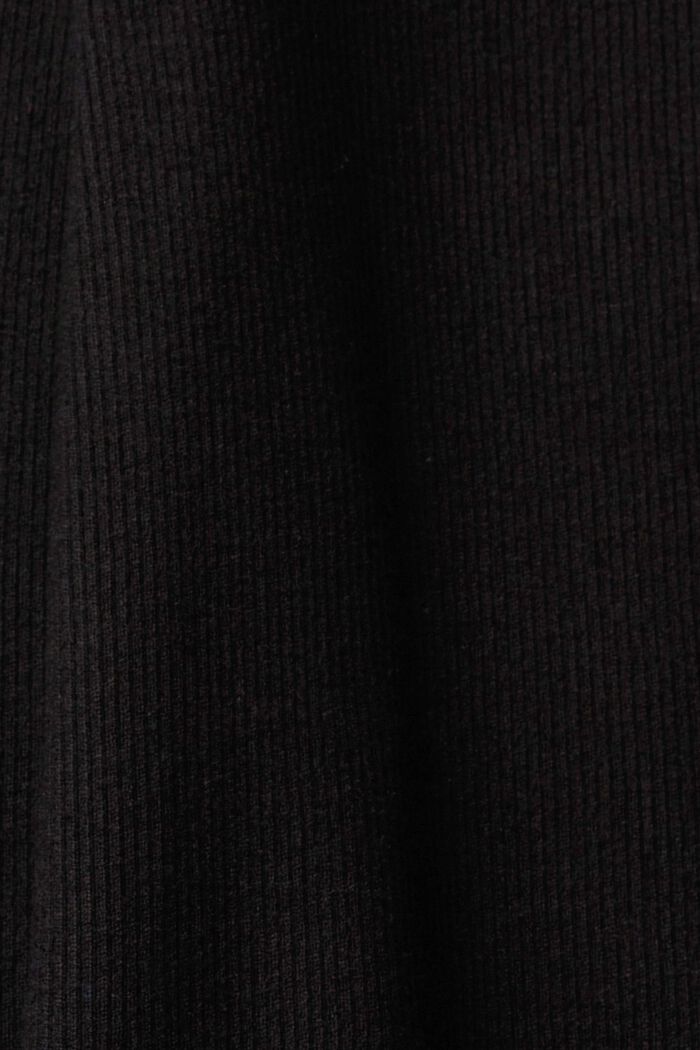 Korkeavyötäröiset ribbineulehousut, BLACK, detail image number 1