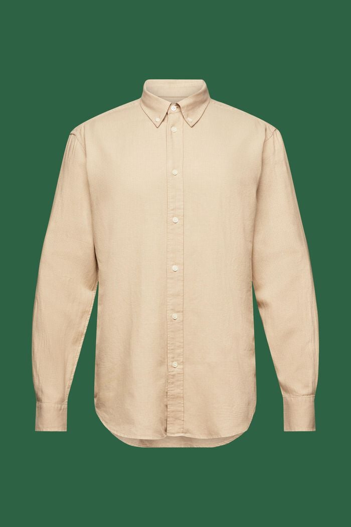 Pieniruutuinen Regular Fit -paita puuvillaa, BEIGE, detail image number 6