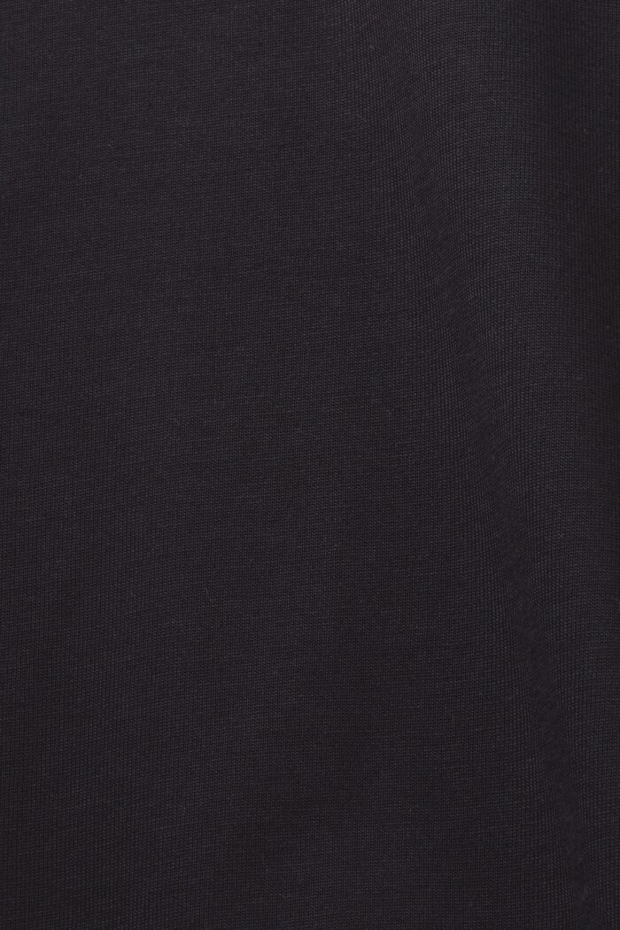 Jersey-t-paita V-pääntiellä, 100 % puuvillaa, BLACK, detail image number 5