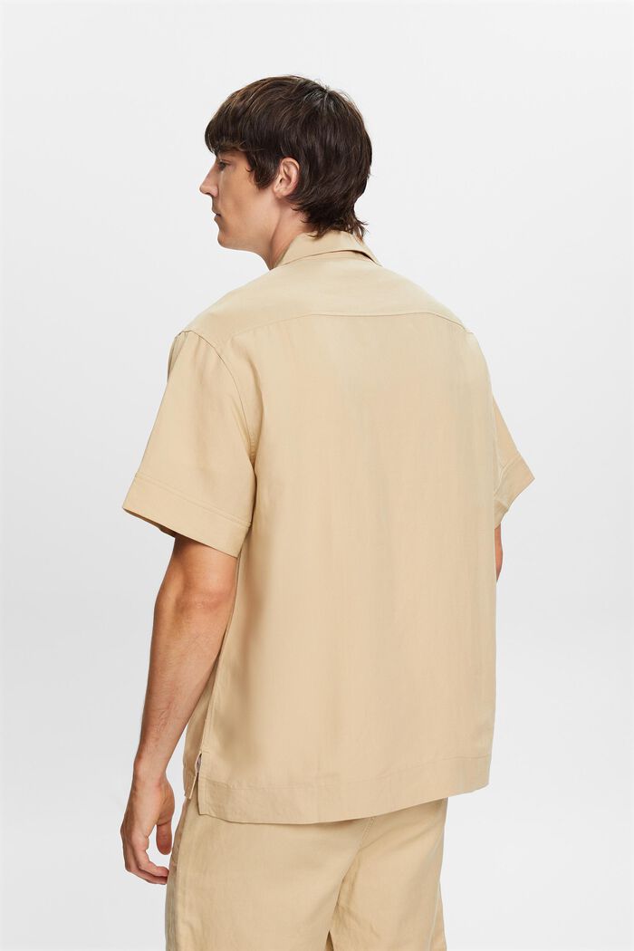 Lyhythihainen paita pellavasekoitetta, SAND, detail image number 3
