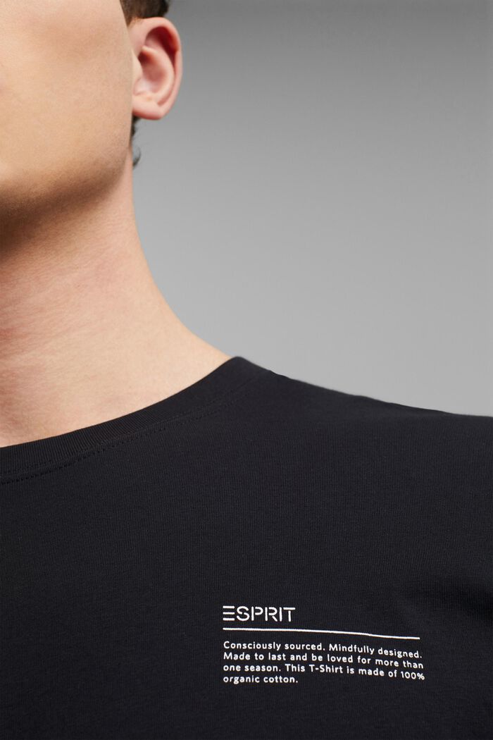 Printtikuvioitu jersey-t-paita, 100 % luomupuuvillaa, BLACK, detail image number 1