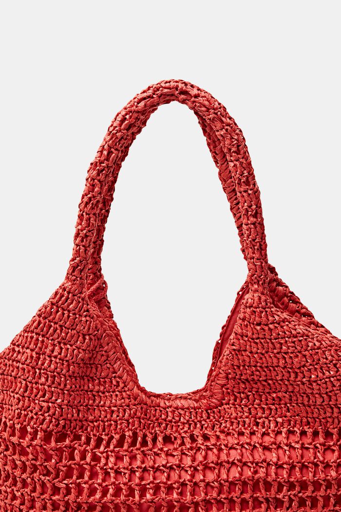 Kudottu tote bag olkea, ORANGE RED, detail image number 1