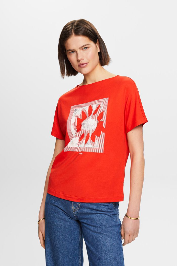 T-paita etupainatuksella jerseytä, RED, detail image number 0