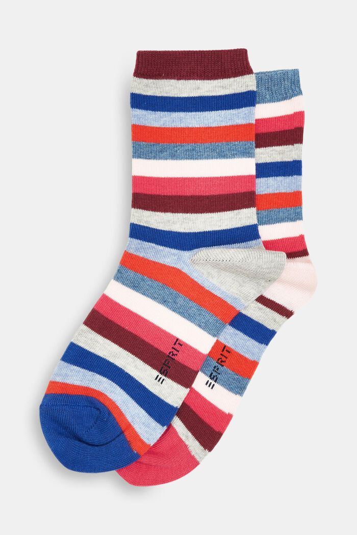 2 paria raidallisia sukkia, luomupuuvillasekoitetta, LIGHT DENIM, detail image number 0