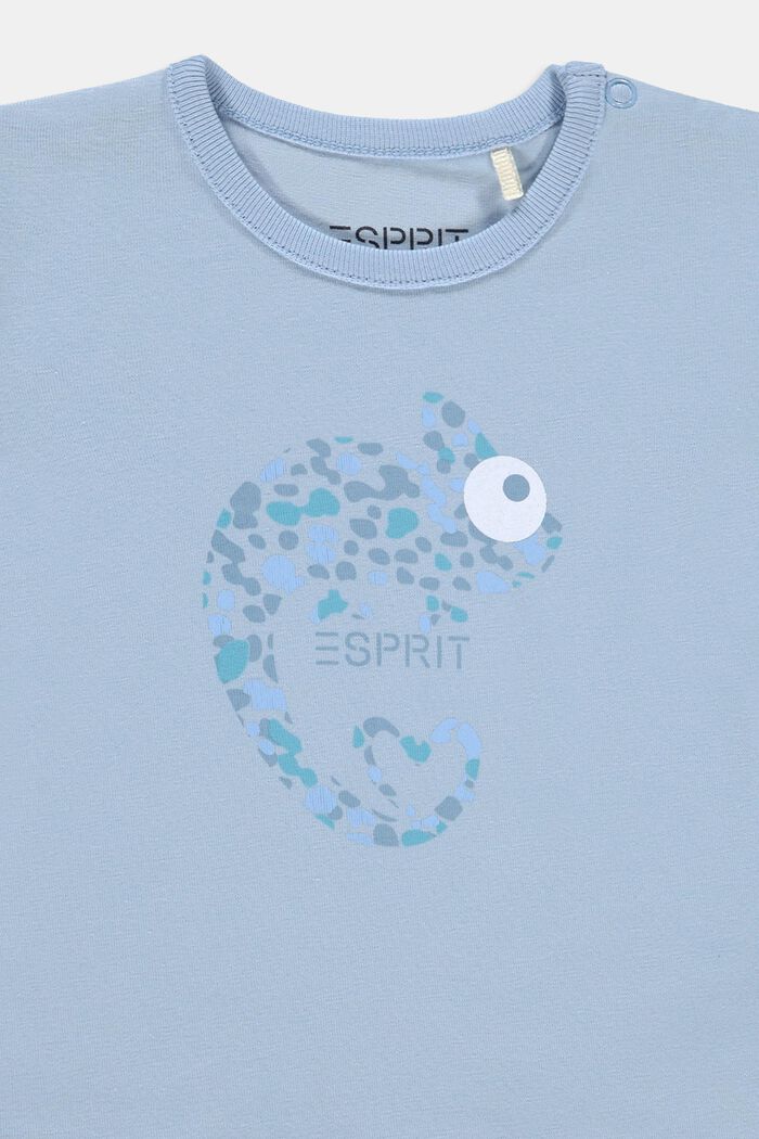 Kameleonttikuvioinen T-paita, luomupuuvillaa, BLUE LAVENDER, detail image number 2