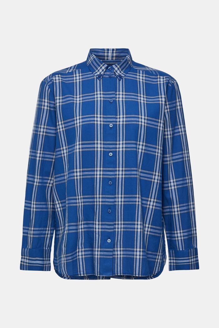 Ruudullinen paitapusero, jossa nappikaulus, BLUE, detail image number 6