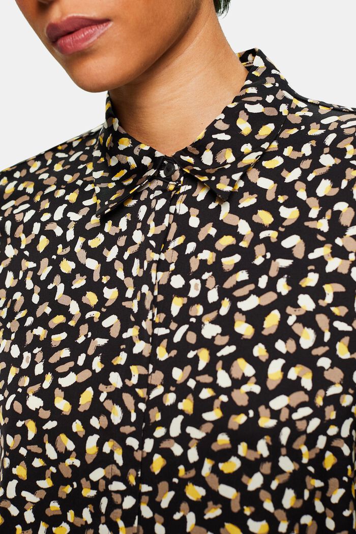 Painokuvioitu paitapusero satiinia, BLACK, detail image number 3