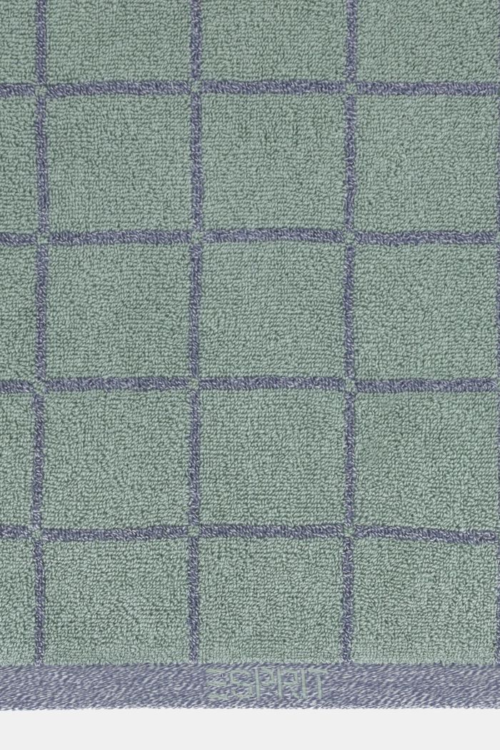 Meleerattu neliökuvioitu pyyhe, SOFT GREEN, detail image number 1