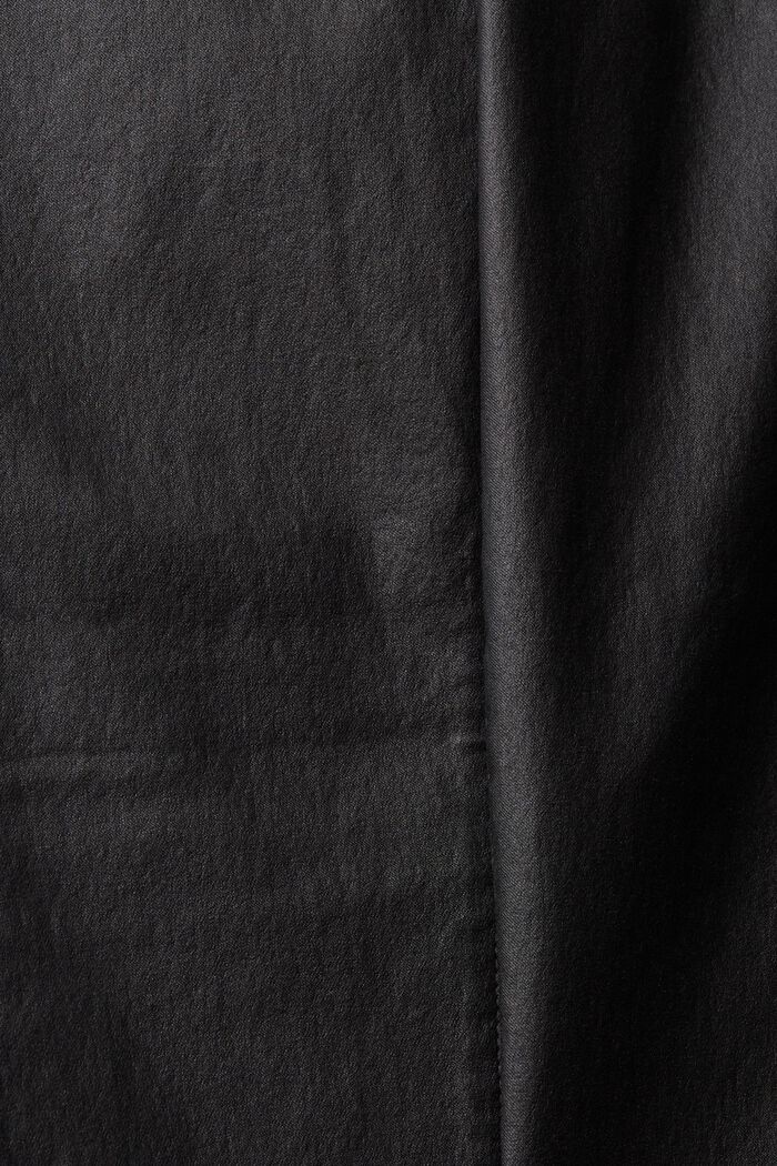 Pintakäsitellyt, korkeavyötäröiset housut, BLACK, detail image number 5
