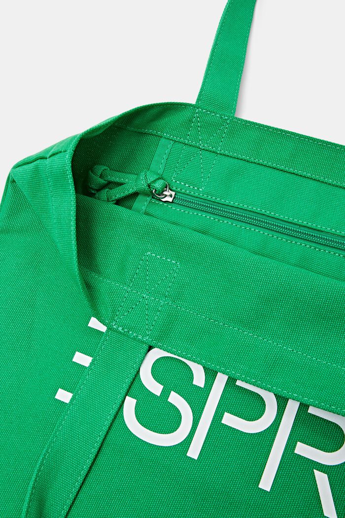 Logollinen tote bag kanvasta, GREEN, detail image number 3