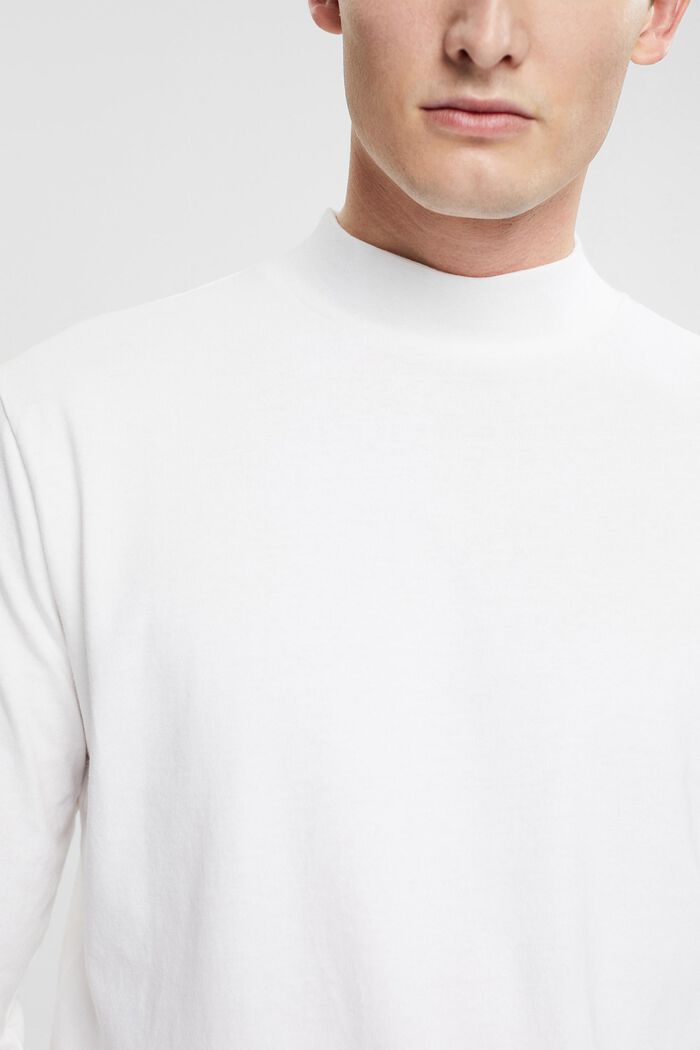 Pystykauluksellinen, pitkähihainen pusero, WHITE, detail image number 0