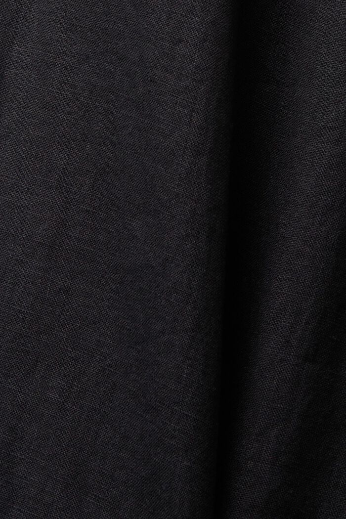 Leveälahkeiset pellavahousut, BLACK, detail image number 5