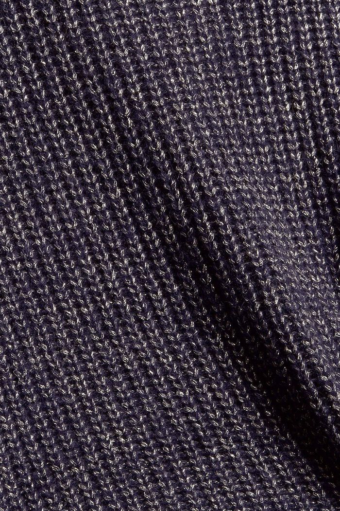 Sisältää villaa: kimallelankaa sisältävä neulepusero, NAVY, detail image number 4