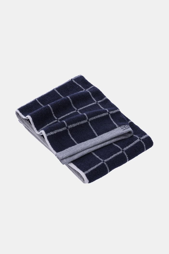 Meleerattu neliökuvioitu pyyhe, NAVY BLUE, detail image number 0