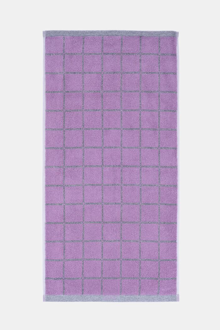 Meleerattu neliökuvioitu pyyhe, DARK LILAC, detail image number 3