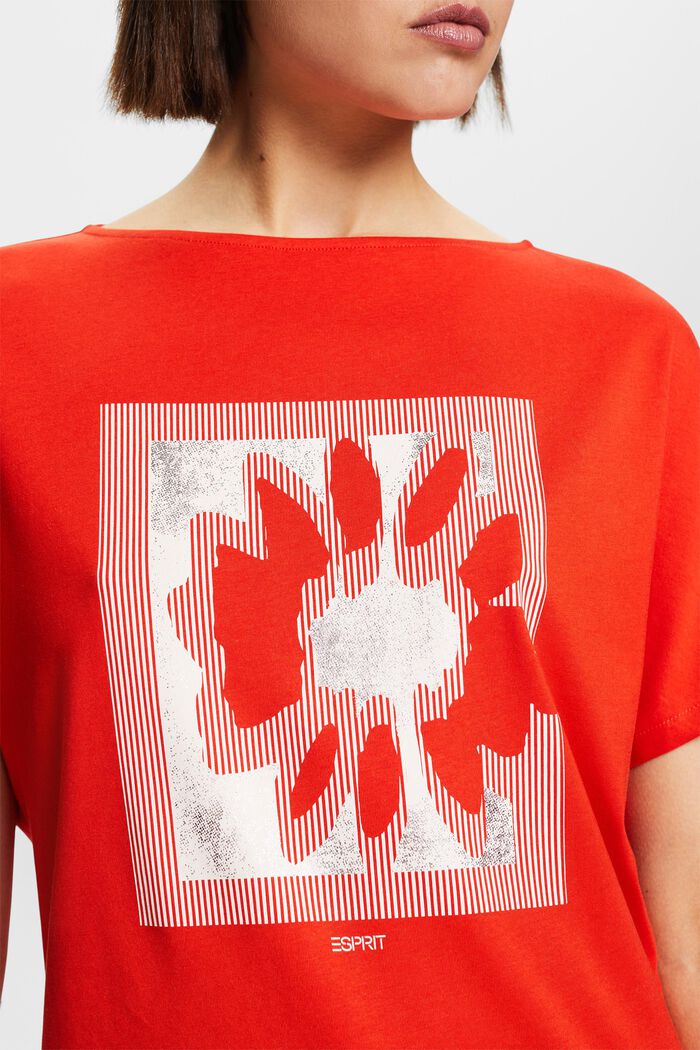 T-paita etupainatuksella jerseytä, RED, detail image number 3