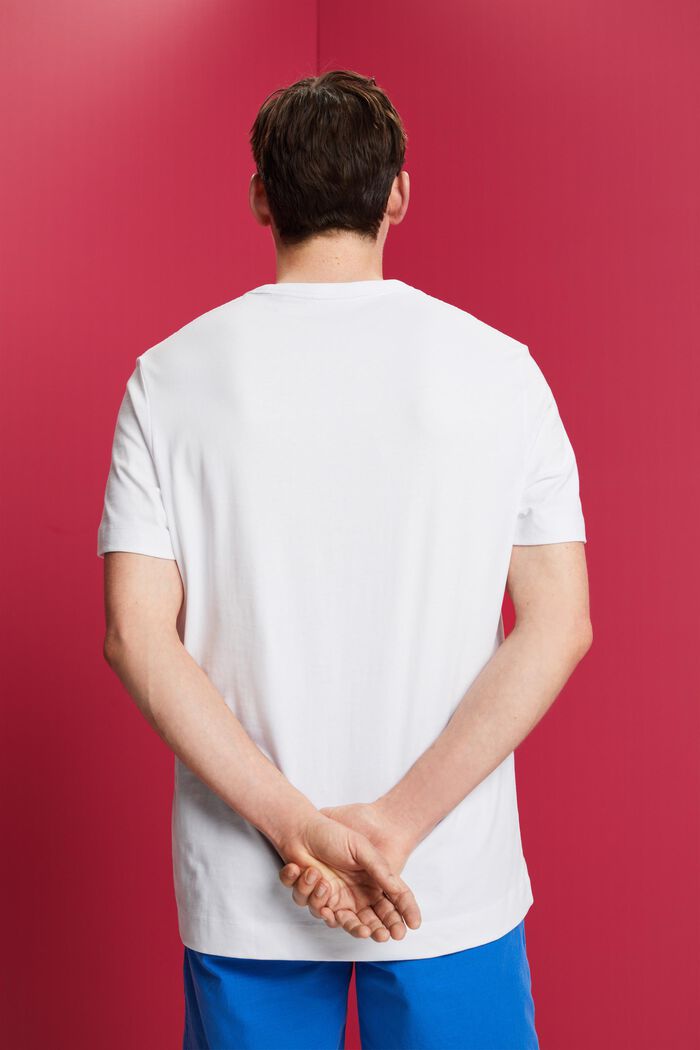 Jersey-t-paita 100 % puuvillaa, rinnan kohdalla painatus, WHITE, detail image number 3