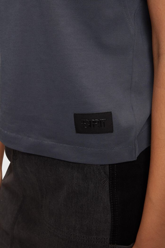 Boxy-mallinen t-paita heavy jerseytä, DARK GREY, detail image number 3