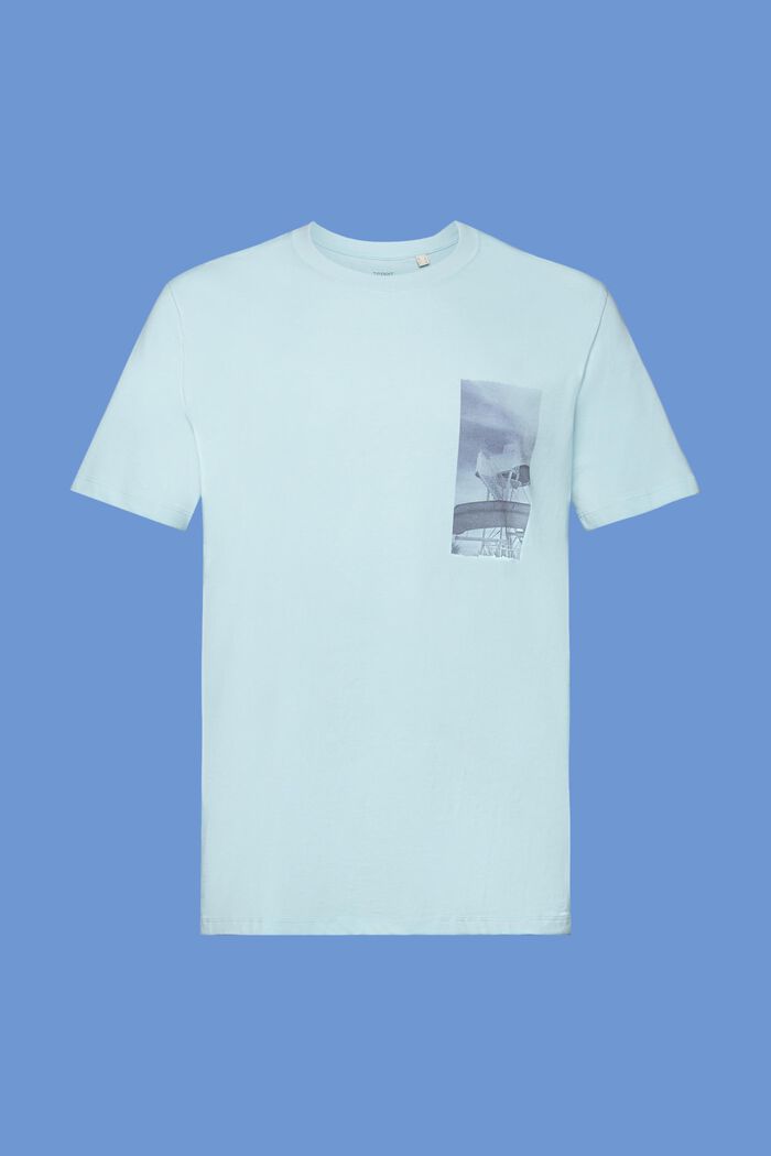 T-paita rintapainatuksella, 100 % puuvillaa, LIGHT TURQUOISE, detail image number 6
