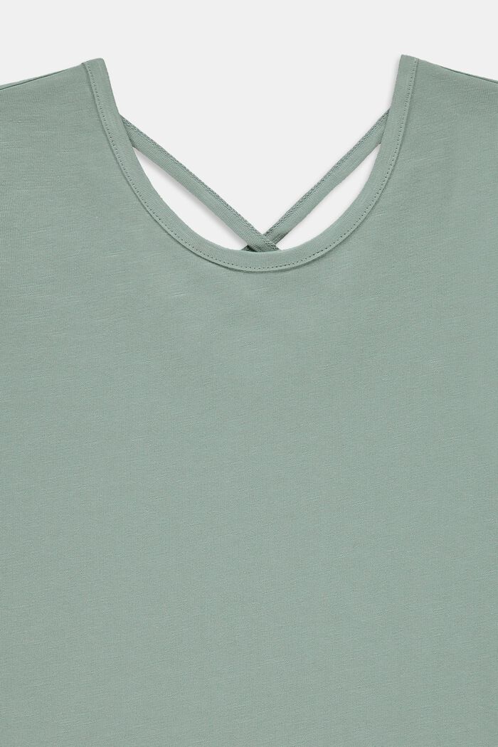 Nauhoilla somistettu T-paita, KHAKI GREEN, detail image number 2