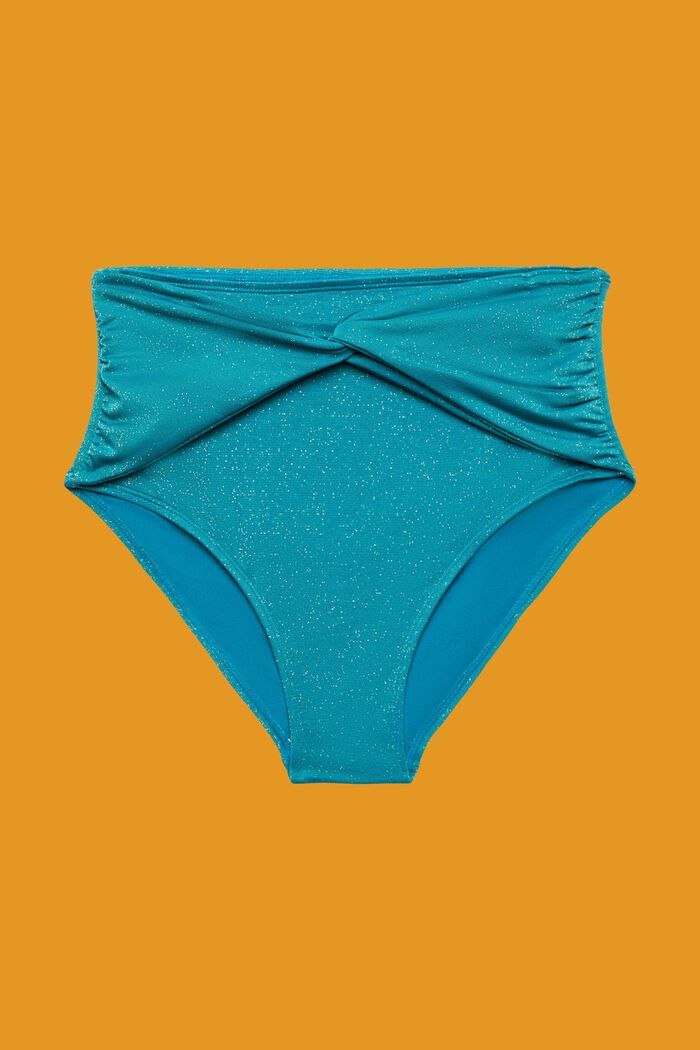 Säihkyvä, korkeavyötäröinen bikinialaosa, TEAL BLUE, detail image number 3