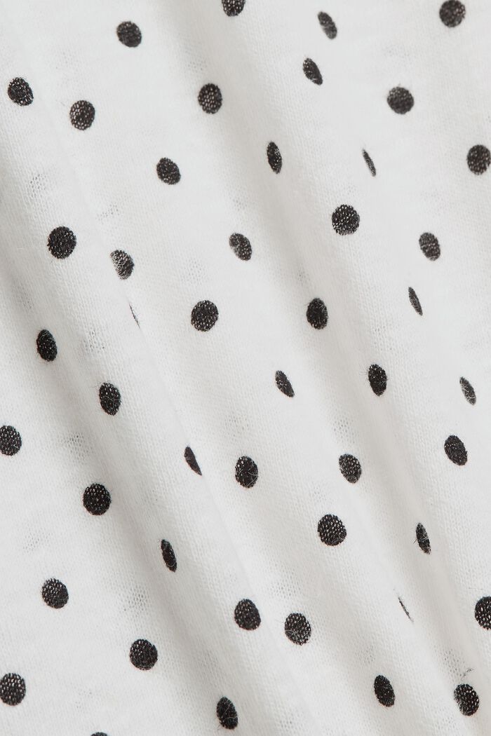 Pellavasekoitetta: pallokuvioitu T-paita, OFF WHITE, detail image number 4