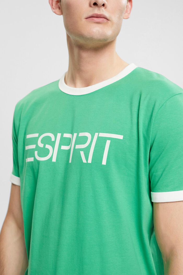 Logopainettu jersey-T-paita, GREEN, detail image number 2