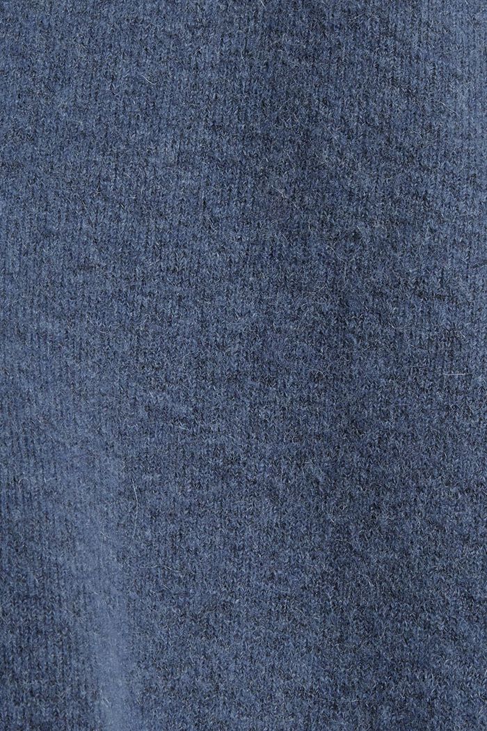Sisältää laamanvillaa: neuletakki, jossa V-pääntie, PETROL BLUE, detail image number 4