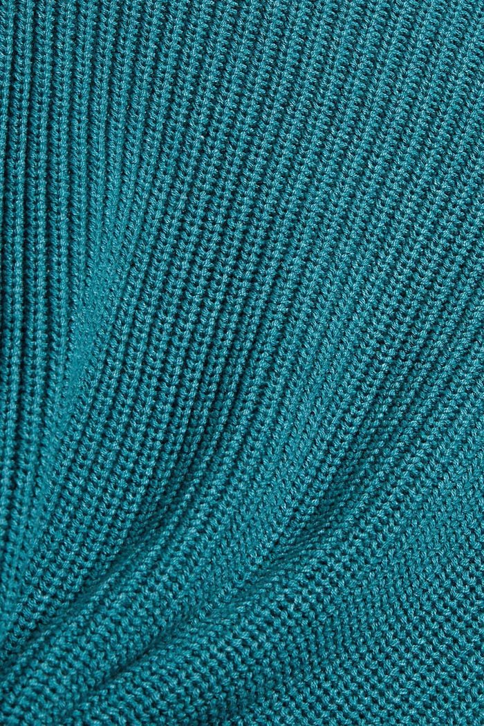 Luomupuuvillasekoitteesta valmistettu neulepusero, jossa pallohihat, EMERALD GREEN, detail image number 4