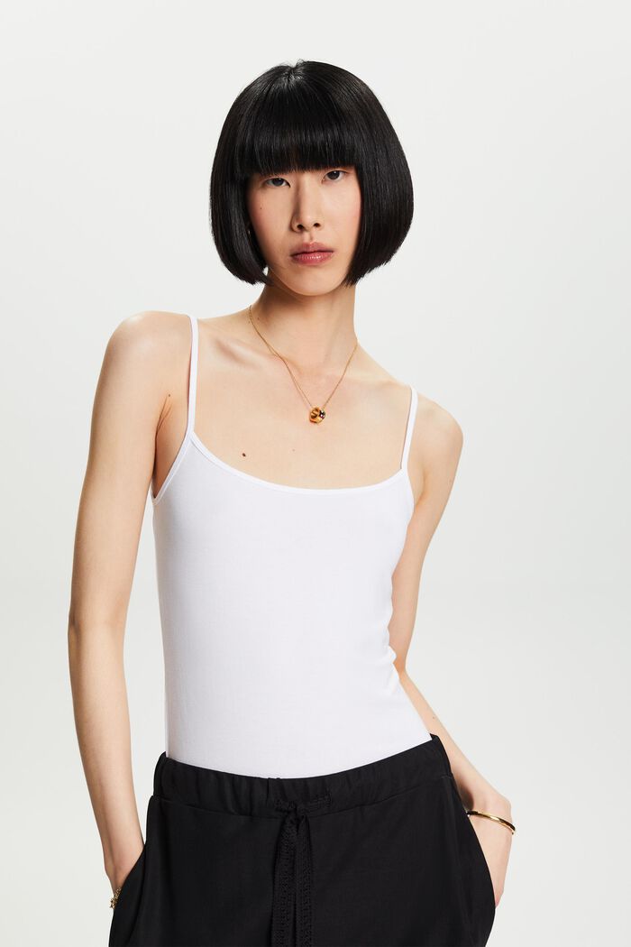 Camisole-toppi jerseytä, WHITE, detail image number 0