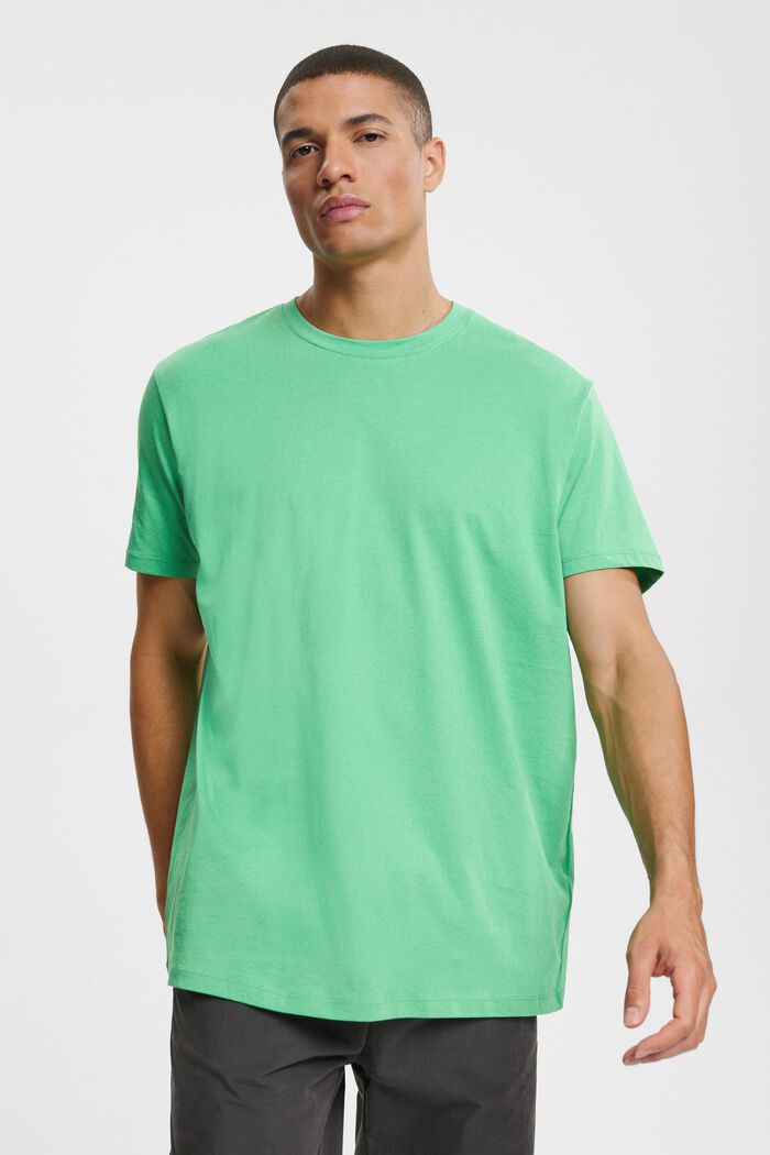 Jersey-T-paita, 100 % puuvillaa, GREEN, detail image number 1