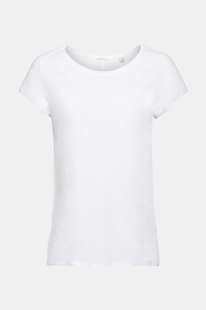 Pintakuvioitu t-paita puuvillaa, WHITE, detail image number 5