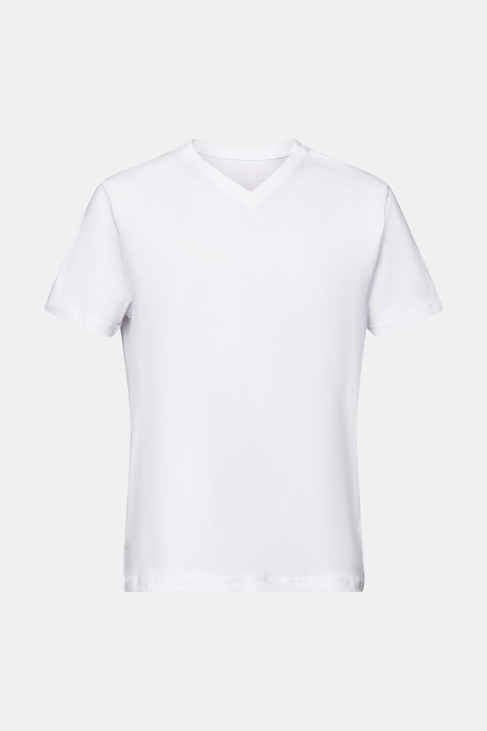 T-paita luomupuuvillaa, V-pääntie, WHITE, detail image number 6
