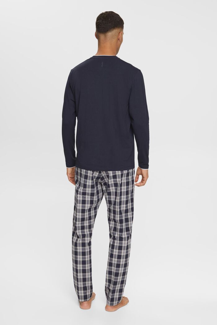 Pyjama, jossa ruudulliset housut, NAVY, detail image number 4