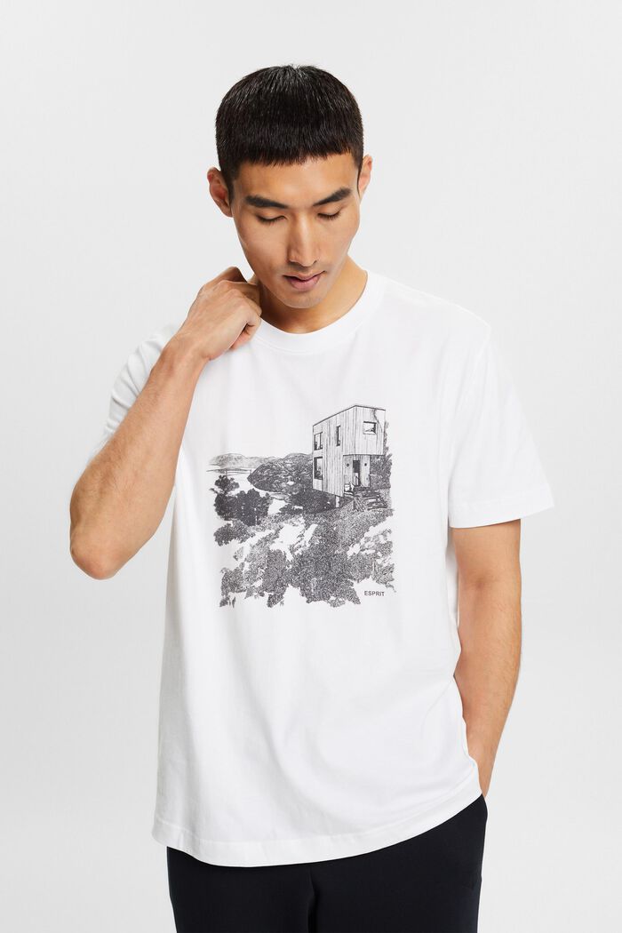 T-paita graafisella printillä, WHITE, detail image number 1