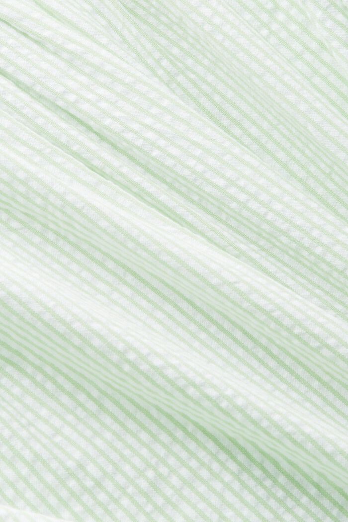 V-aukkoinen raidallinen puuvillapusero, LIGHT GREEN, detail image number 4