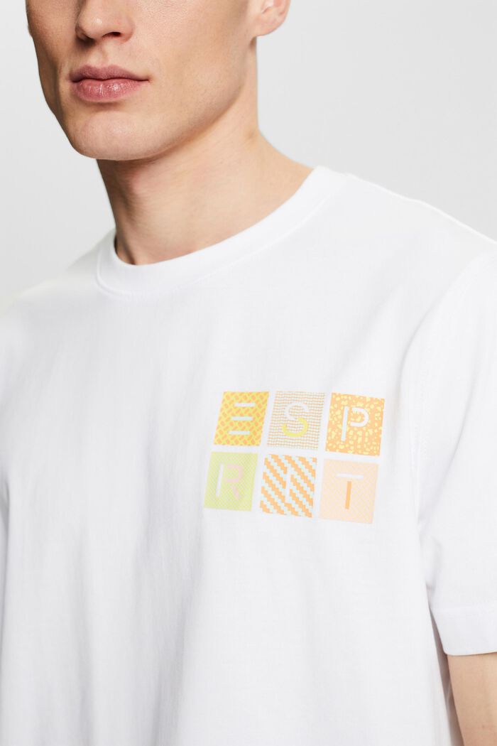 Logollinen t-paita puuvillajerseytä, WHITE, detail image number 3