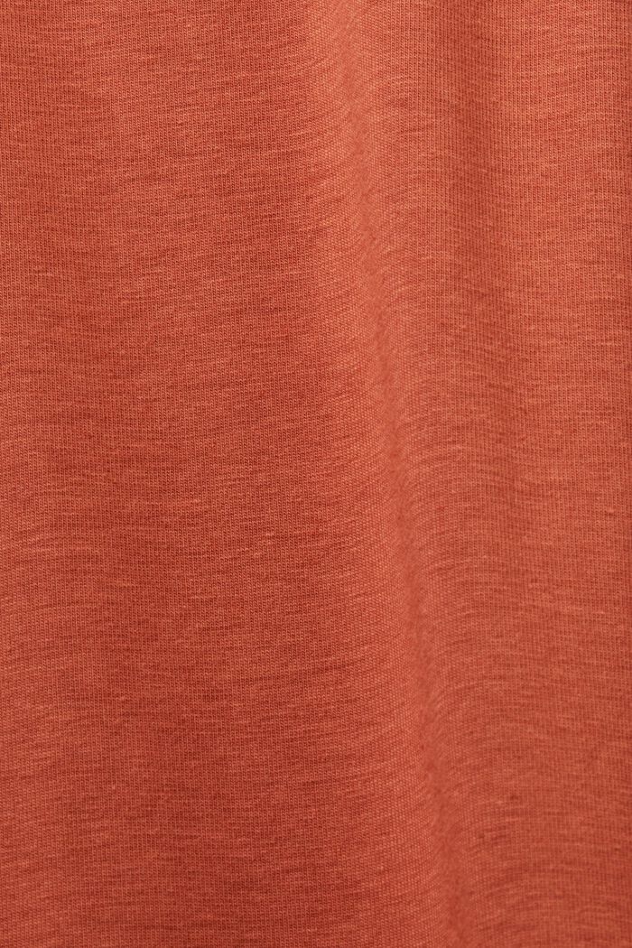 Midipituinen T-paitamekko jerseytä, TERRACOTTA, detail image number 5