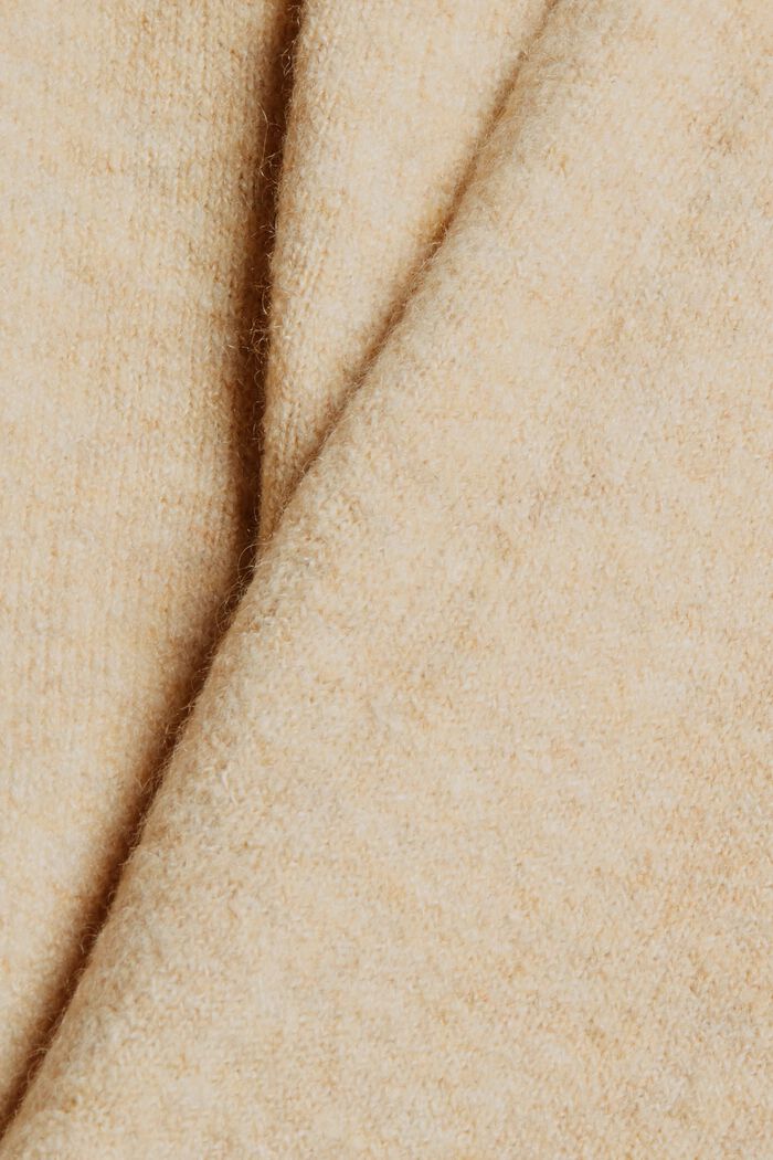 Sisältää villaa: pitkä avonainen neuletakki, SAND, detail image number 4