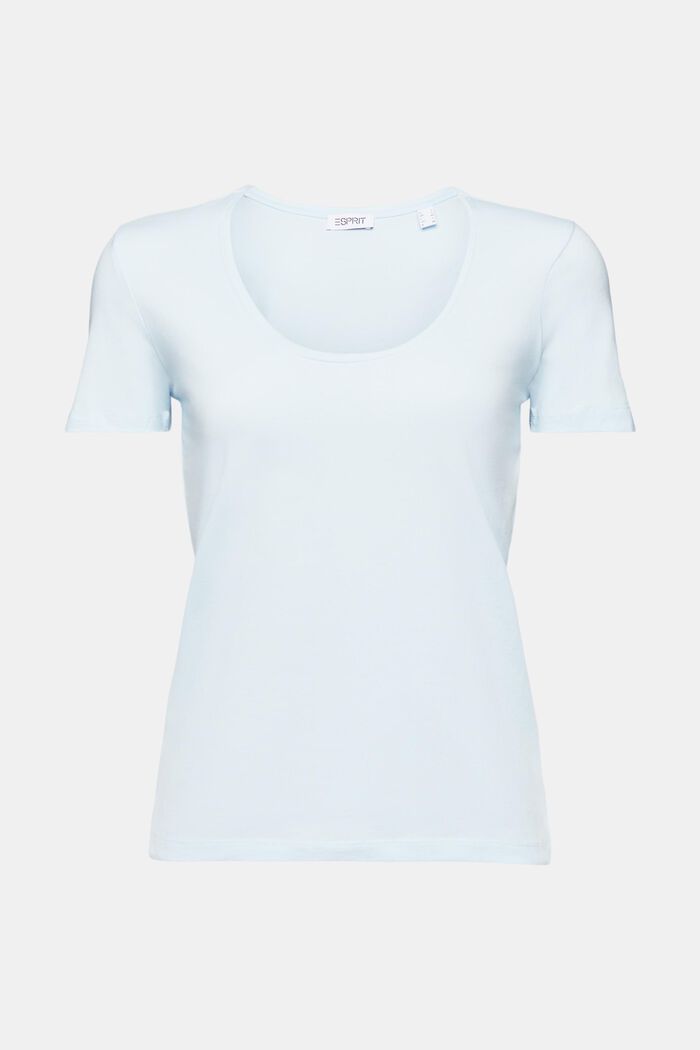 T-paita, jossa syvä, pyöreä pääntie, PASTEL BLUE, detail image number 6