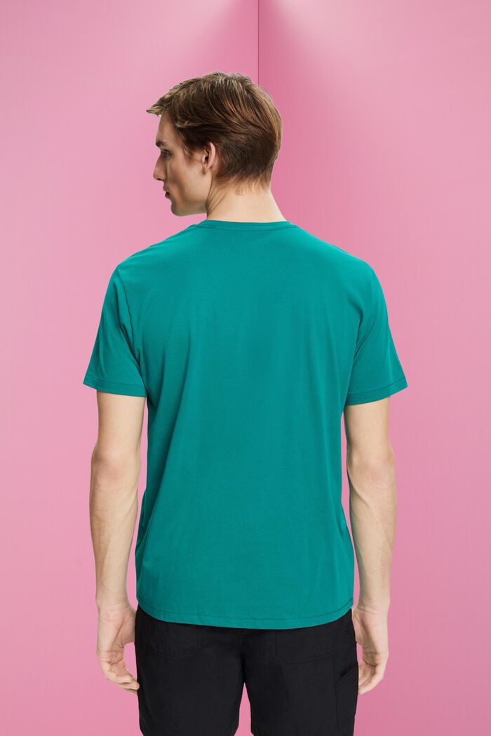 Puuvillainen t-paita, jossa printti, EMERALD GREEN, detail image number 3