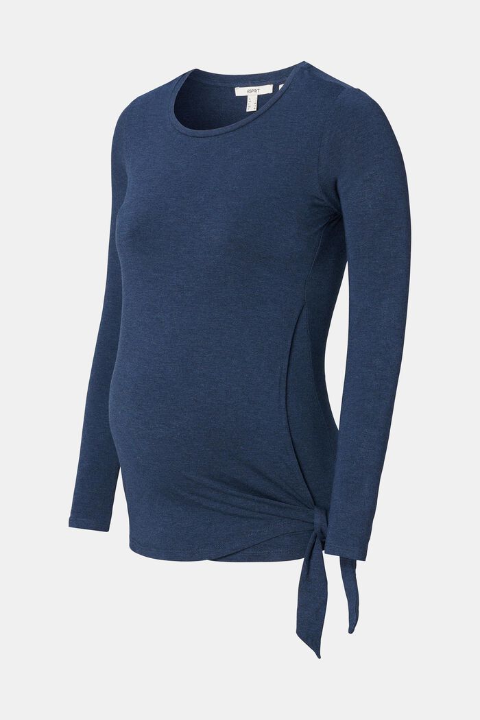 Pitkähihainen paita, jonka sivussa solmittava yksityiskohta, DARK BLUE, detail image number 6
